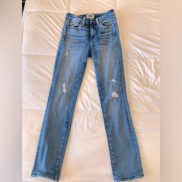 Paige Womens Size 25 Hoxton Ankle Peg Jean Stretch Straight Leg Mid Rise Denim - Picture 3 of 9